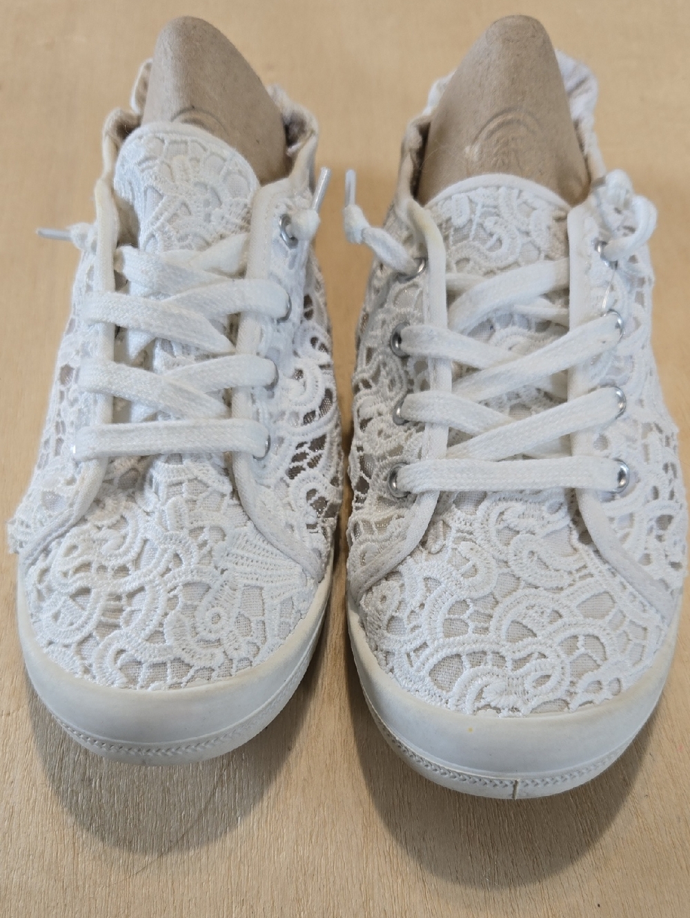 Torrid Crochet Lace Ruched Sneaker Wide Width Cushioned Footbed Canvas Sheer